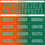 Custom Kelly Green Orange-White Gradient Line Sublimation Soccer Uniform Jersey