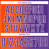 Custom Purple Orange-White Gradient Line Sublimation Soccer Uniform Jersey