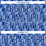 Custom Royal Light Blue-White Line Sublimation Soccer Uniform Jersey