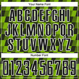 Custom Black Neon Green-White Line Sublimation Soccer Uniform Jersey