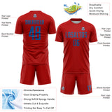 Custom Red Blue Sublimation Soccer Uniform Jersey