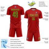 Custom Red Aurora Green Sublimation Soccer Uniform Jersey