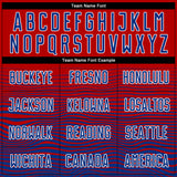 Custom Red Royal-White Gradient Line Sublimation Soccer Uniform Jersey