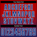 Custom Red Royal-White Gradient Line Sublimation Soccer Uniform Jersey