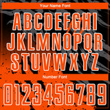 Custom Black Orange-White Gradient Scratch Splash Sublimation Soccer Uniform Jersey