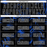 Custom Black Thunder Blue-White Abstract Liquid Sublimation Soccer Uniform Jersey
