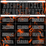 Custom Black Orange-White Abstract Liquid Sublimation Soccer Uniform Jersey