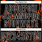 Custom Black Orange-White Abstract Liquid Sublimation Soccer Uniform Jersey