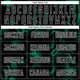 Custom Black Kelly Green-White Abstract Liquid Sublimation Soccer Uniform Jersey
