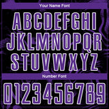 Custom Black Purple-White Abstract Liquid Sublimation Soccer Uniform Jersey