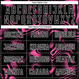 Custom Black Pink-White Abstract Liquid Sublimation Soccer Uniform Jersey
