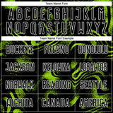 Custom Black Neon Green-White Abstract Liquid Sublimation Soccer Uniform Jersey
