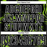Custom Black Neon Green-White Abstract Liquid Sublimation Soccer Uniform Jersey