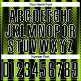 Custom Black Neon Green-White Geometric Shape Sublimation Soccer Uniform Jersey