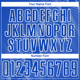 Custom Thunder Blue White Zigzag Shape Sublimation Soccer Uniform Jersey