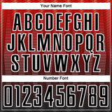 Custom Red Black-White Gradient Line Sublimation Soccer Uniform Jersey