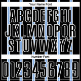 Custom Black Light Blue-White Stripe Line Sublimation Soccer Uniform Jersey
