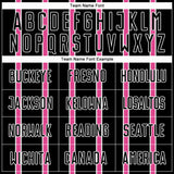 Custom Black Pink-White Stripe Line Sublimation Soccer Uniform Jersey