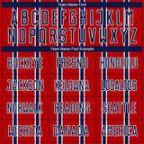 Custom Red Navy-White Stripe Line Sublimation Soccer Uniform Jersey