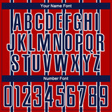 Custom Red Navy-White Stripe Line Sublimation Soccer Uniform Jersey