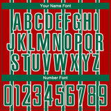 Custom Red Kelly Green-White Stripe Line Sublimation Soccer Uniform Jersey