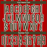 Custom Red Olive-White Stripe Line Sublimation Soccer Uniform Jersey