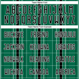 Custom Kelly Green Black-White Stripe Sublimation Soccer Uniform Jersey