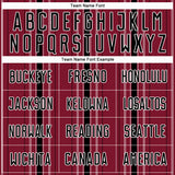 Custom Maroon Black-White Stripe Sublimation Soccer Uniform Jersey