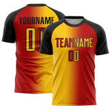 Custom Red Yellow-Black Sublimation Gradient Fashion Soccer Uniform Jersey