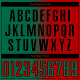 Custom Red Kelly Green-Black Sublimation Gradient Fashion Soccer Uniform Jersey