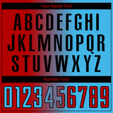 Custom Sky Blue Red-Black Sublimation Gradient Fashion Soccer Uniform Jersey