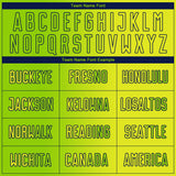 Custom Neon Yellow Neon Green-Navy Sublimation Gradient Fashion Soccer Uniform Jersey