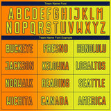 Custom Neon Yellow Bay Orange-Navy Sublimation Gradient Fashion Soccer Uniform Jersey