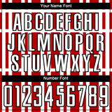 Custom Red White-Black Stripe Line Sublimation Soccer Uniform Jersey