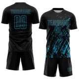 Custom Black Panther Blue Splash Sublimation Soccer Uniform Jersey