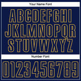 Custom Navy Old Gold Splash Sublimation Soccer Uniform Jersey