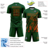 Custom Green Orange Splash Sublimation Soccer Uniform Jersey