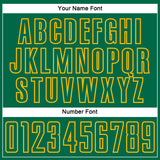 Custom Kelly Green Gold Splash Sublimation Soccer Uniform Jersey