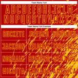 Custom Red Gold Splash Sublimation Soccer Uniform Jersey