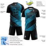 Custom Black Panther Blue Line Sublimation Soccer Uniform Jersey
