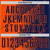 Custom Navy Orange Line Sublimation Soccer Uniform Jersey