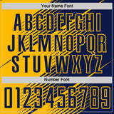 Custom Navy Gold Line Sublimation Soccer Uniform Jersey