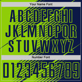 Custom Navy Neon Green Line Sublimation Soccer Uniform Jersey