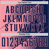 Custom Navy Medium Pink Line Sublimation Soccer Uniform Jersey