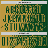 Custom Green Old Gold Line Sublimation Soccer Uniform Jersey