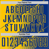 Custom Royal Yellow Line Sublimation Soccer Uniform Jersey