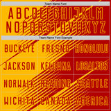 Custom Red Gold Line Sublimation Soccer Uniform Jersey