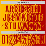 Custom Red Gold Line Sublimation Soccer Uniform Jersey