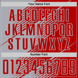 Custom Red Gray Line Sublimation Soccer Uniform Jersey