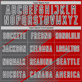 Custom Red Steel Gray-White Line Sublimation Soccer Uniform Jersey